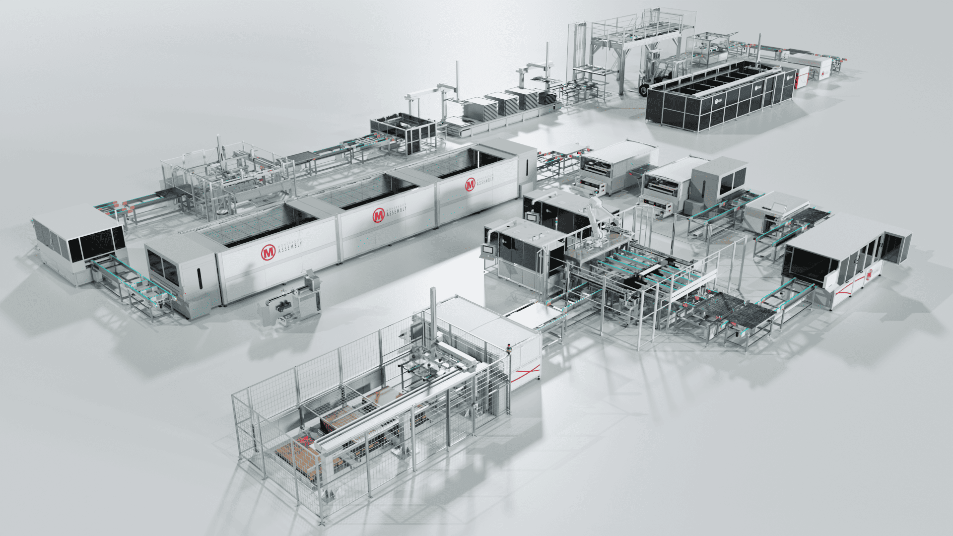 Automated solar panel manufacturing line